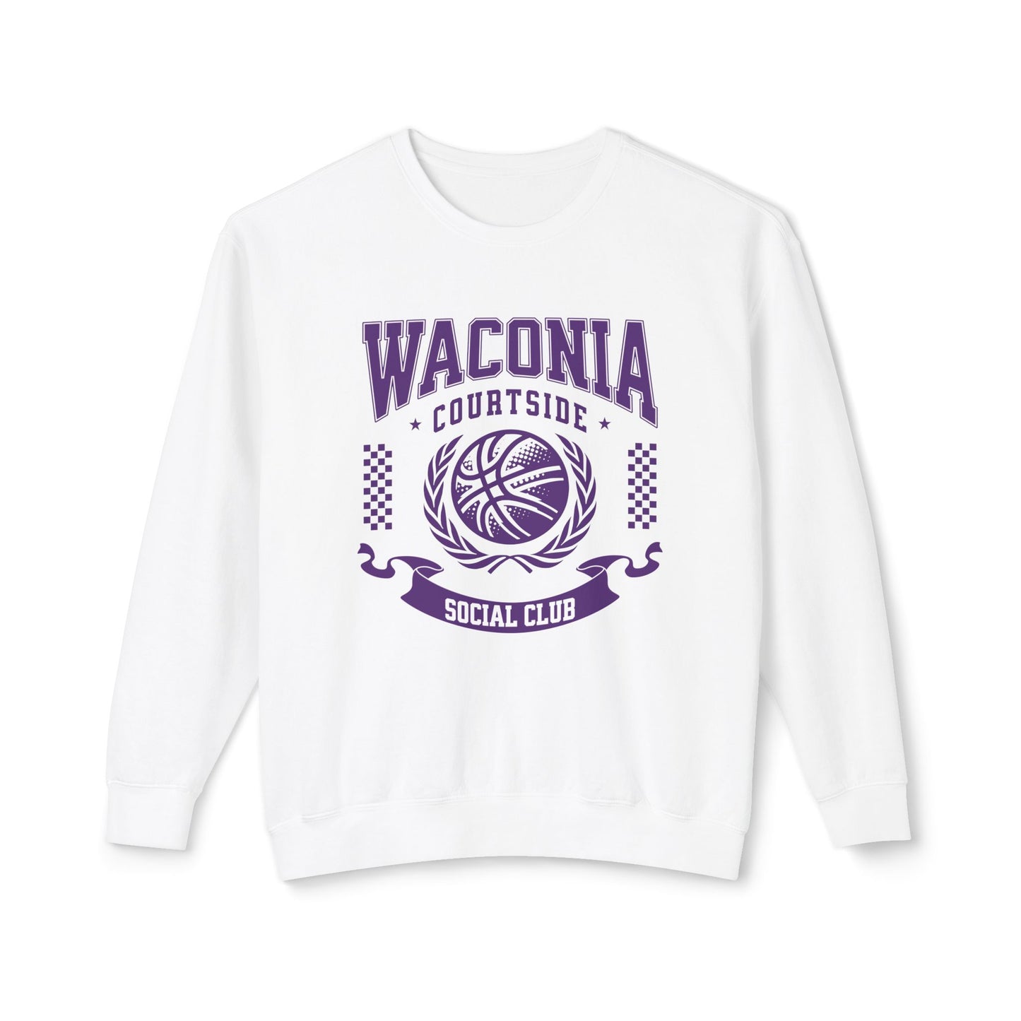 Waconia Basketball Courtside Social Club - White/Ivory Unisex Lightweight Crewneck Sweatshirt