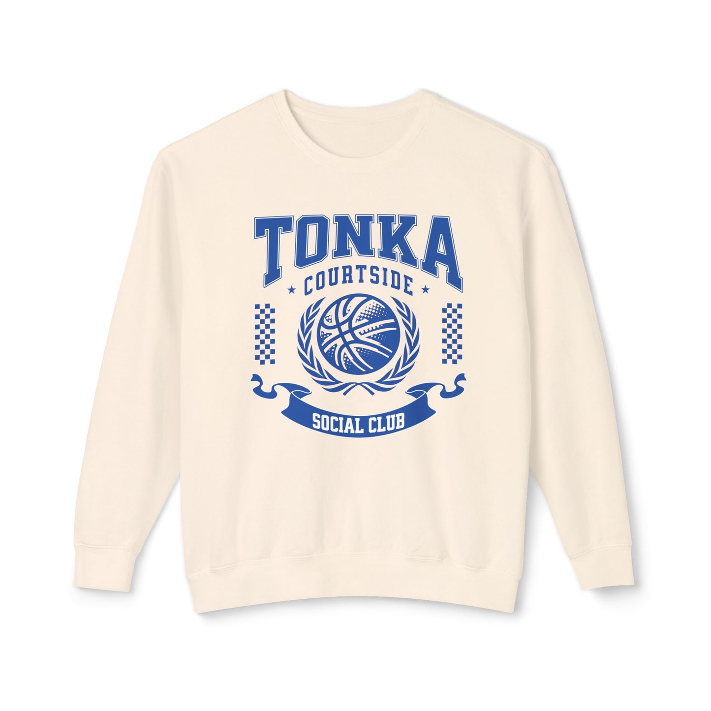 Tonka Basketball Courtside Social Club - White/Ivory Unisex Lightweight Crewneck Sweatshirt