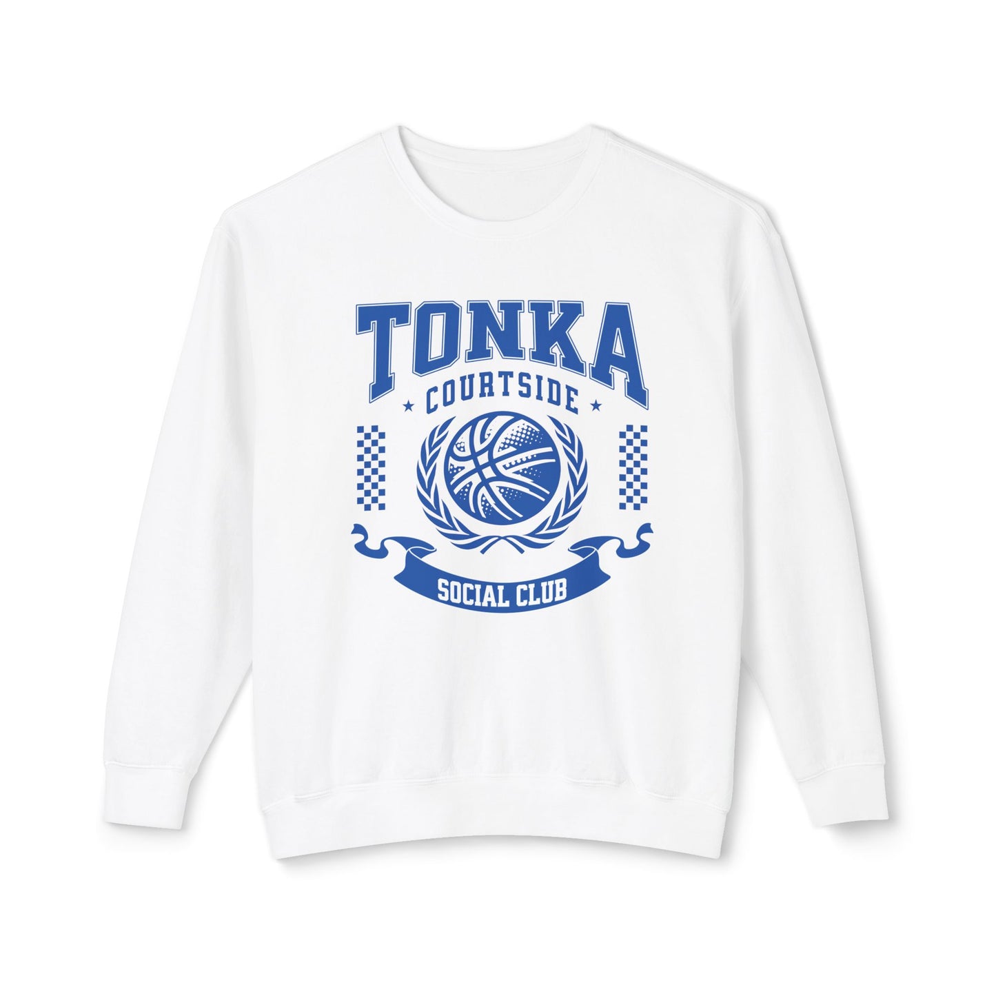 Tonka Basketball Courtside Social Club - White/Ivory Unisex Lightweight Crewneck Sweatshirt