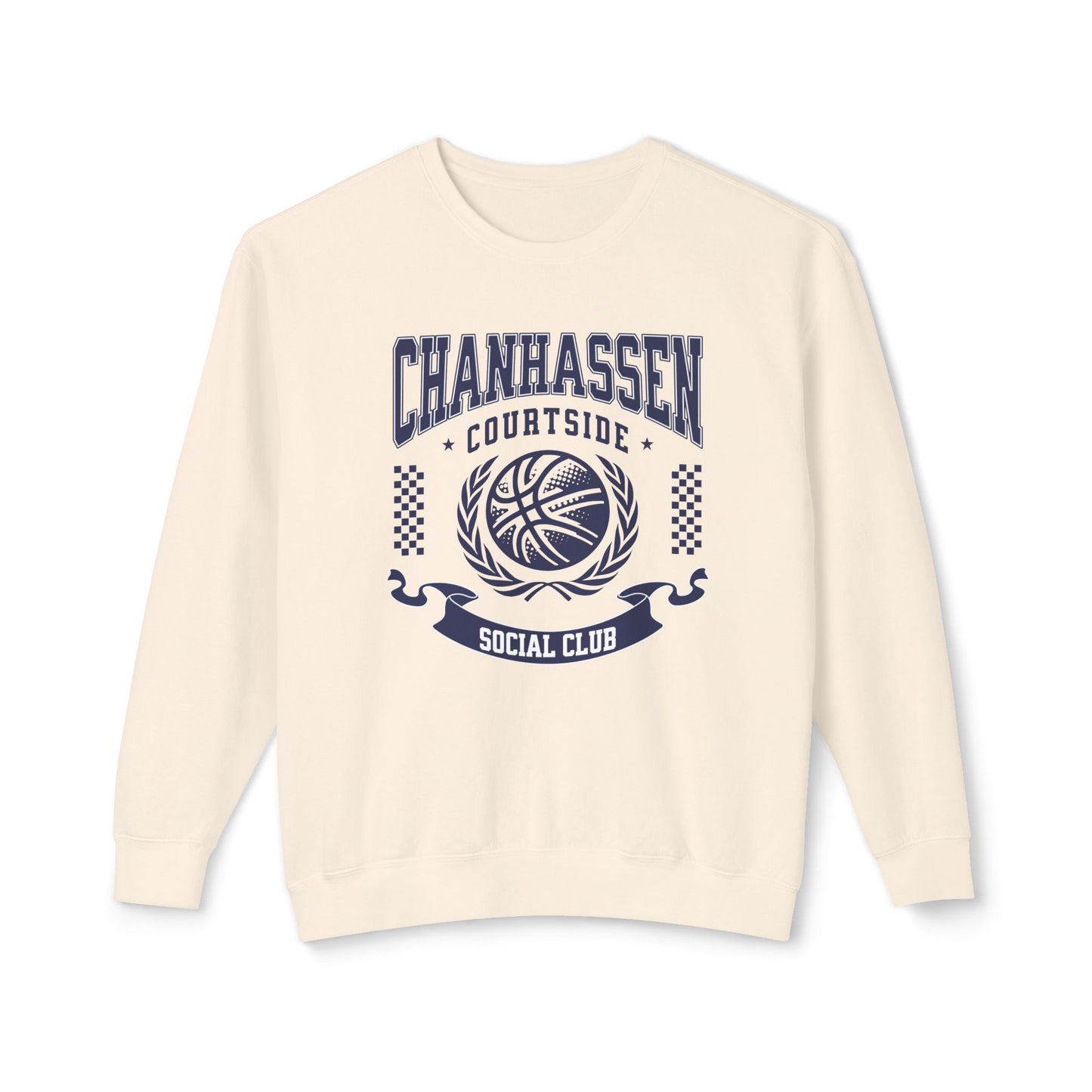 Chanhassen Courtside Social Club - White/Ivory Unisex Lightweight Crewneck Sweatshirt