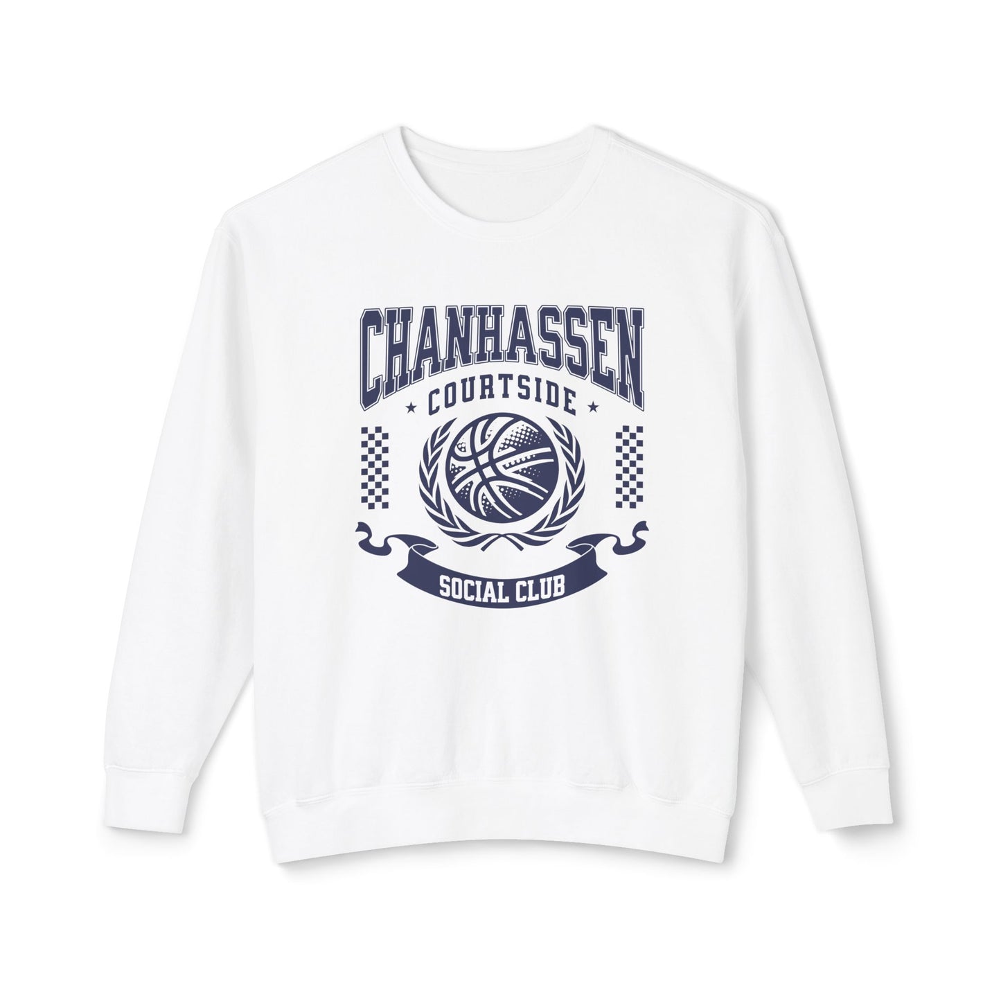 Chanhassen Courtside Social Club - White/Ivory Unisex Lightweight Crewneck Sweatshirt