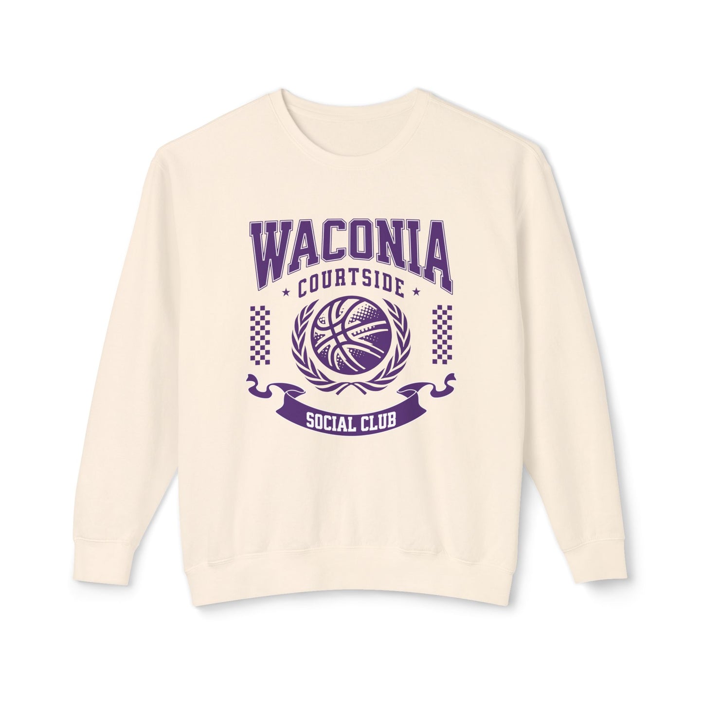 Waconia Basketball Courtside Social Club - White/Ivory Unisex Lightweight Crewneck Sweatshirt