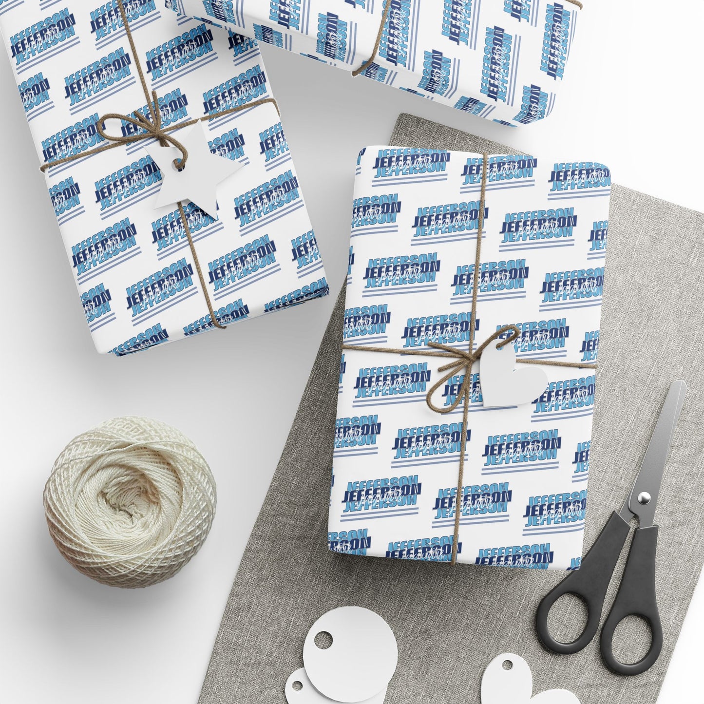 Jefferson Jaguars Wrapping Paper - White