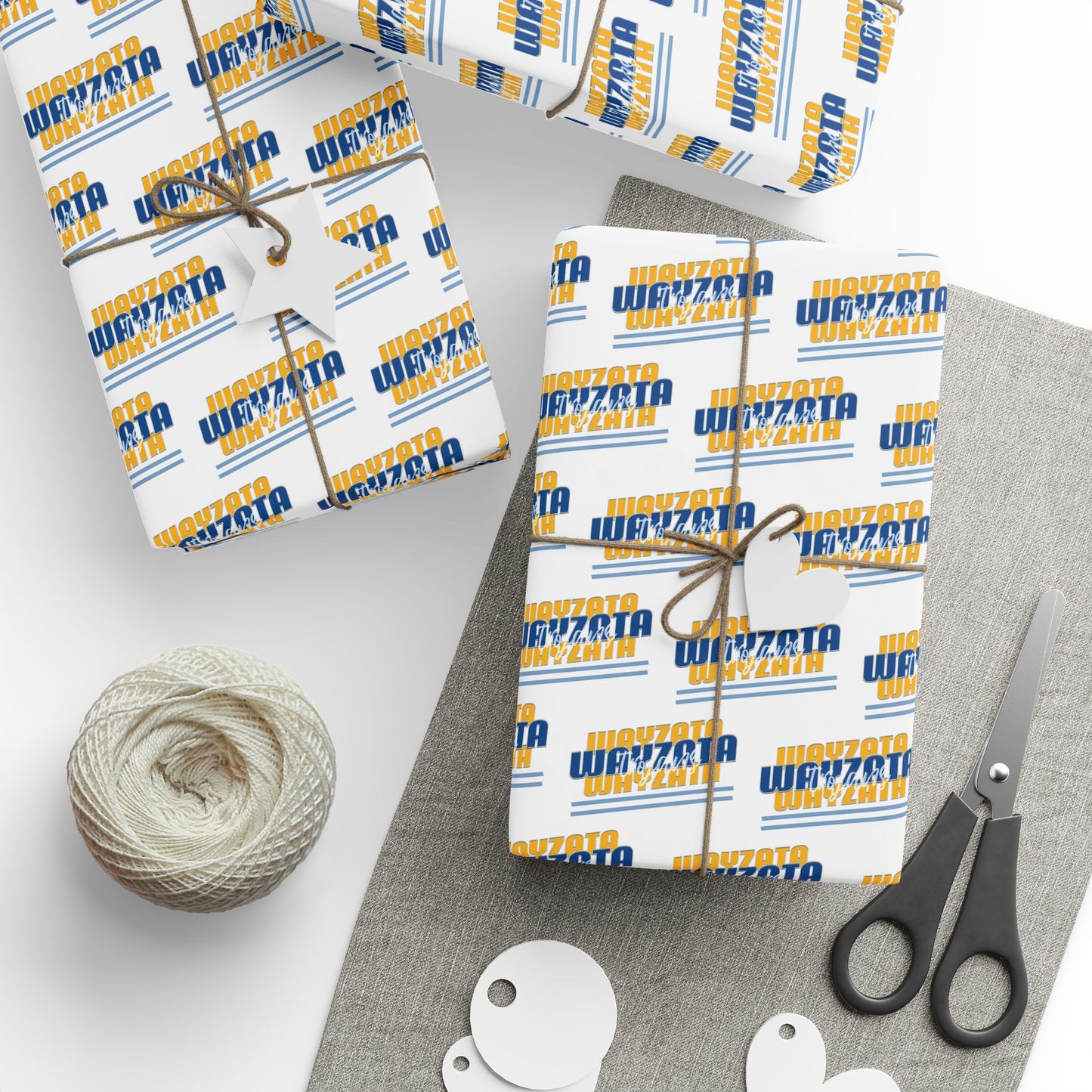 Wayzata Trojans Wrapping Paper - White